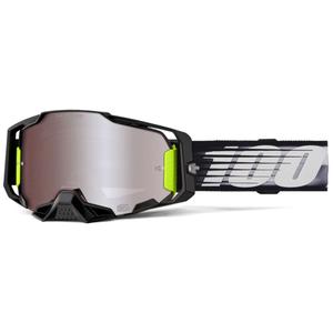 Motocrossbriller 100% ARMEGA Lightspeed med sølvfarvet HIPER-plexi