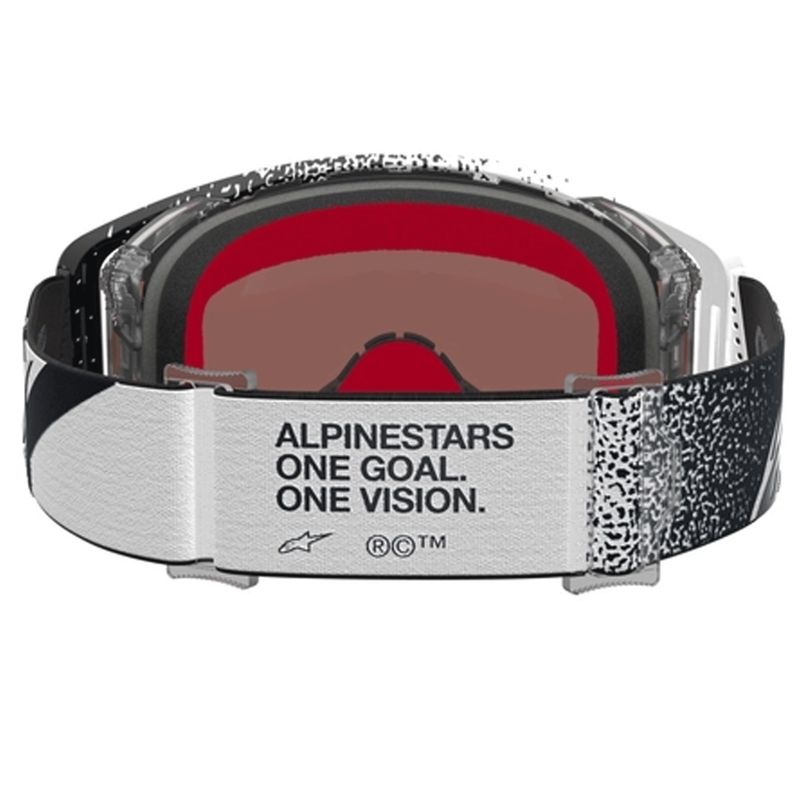 Alpinestars Supertech motocrossbriller hvid-sort med spejl sølv plexiglas
