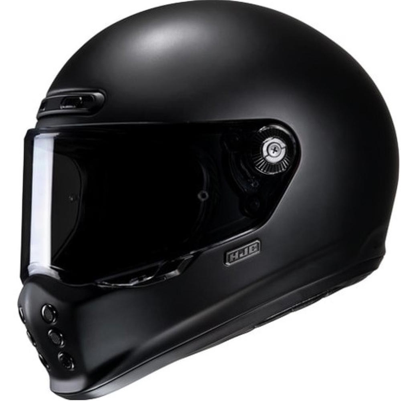 Fullface motorcykelhjelm HJC V10 Solid semi-flad sort 2 - II. kvalitet