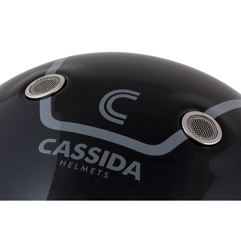 Cassida Fibre Jawa Sport fullface motorcykelhjelm sort-sølv-rød 2 - II. kvalitet