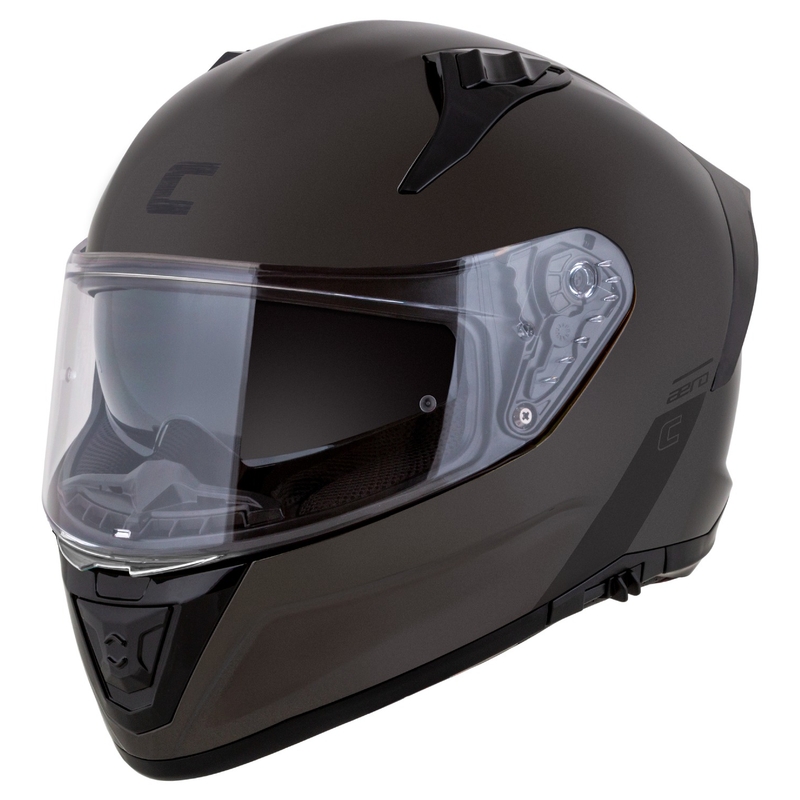 Cassida Aero Super Mono Integralhjelm, Blank Sort Krom-Sort - II. kvalitet