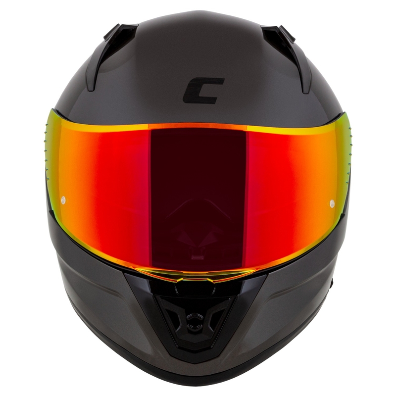 Cassida Aero Super Mono Integralhjelm, Blank Sort Krom-Sort - II. kvalitet