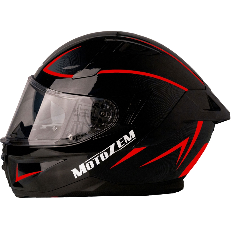 Fullface motorcykelhjelm Motozem Guardian sort-rød 4 - II. kvalitet