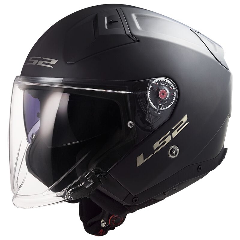 Åben motorcykelhjelm LS2 OF603 Infinity II Solid Black Matte - II. kvalitet