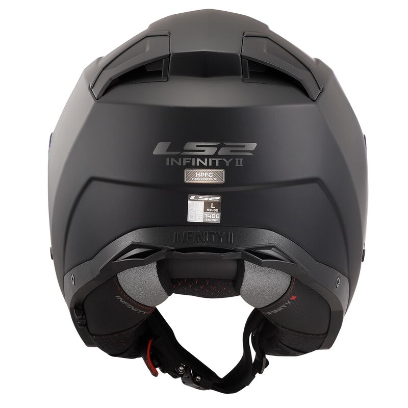 Åben motorcykelhjelm LS2 OF603 Infinity II Solid Black Matte - II. kvalitet