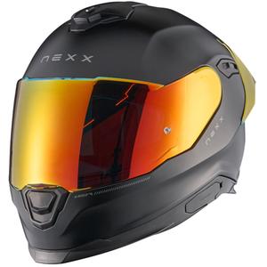 Integral motorcykelhjelm NEXX Y.100R Subsonic mat sort-rød - II. kvalitet udsalg