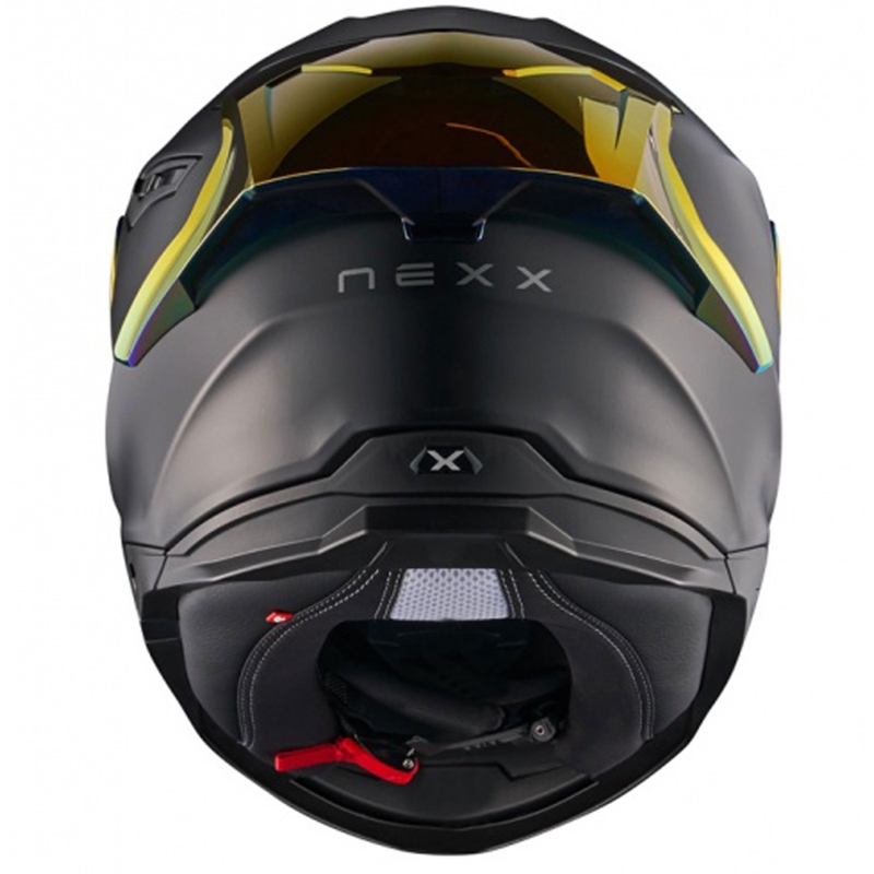 Integral motorcykelhjelm NEXX Y.100R Subsonic mat sort-rød - II. kvalitet udsalg