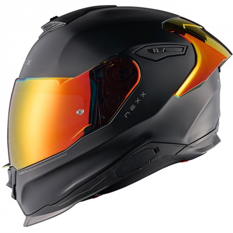 Integral motorcykelhjelm NEXX Y.100R Subsonic mat sort-rød - II. kvalitet udsalg