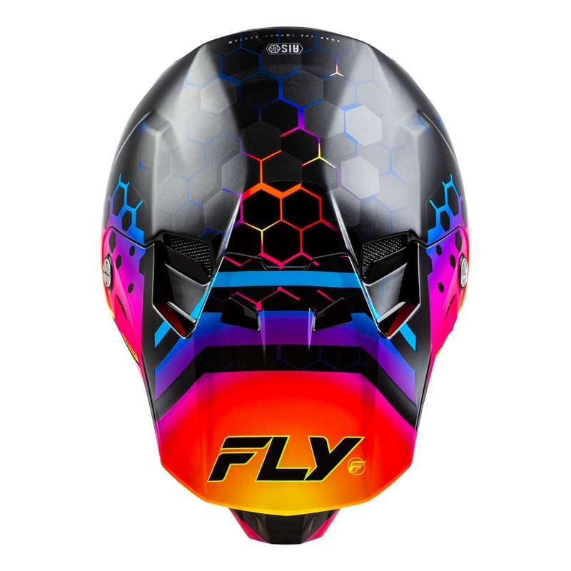 Motocrosshjelm FLY Racing Formula CC Tektonic sort-gul-pink - II. kvalitet