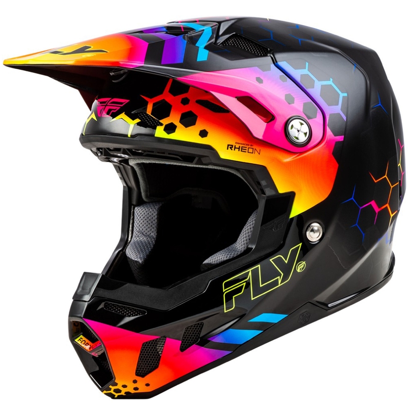 Motocrosshjelm FLY Racing Formula CC Tektonic sort-gul-pink - II. kvalitet