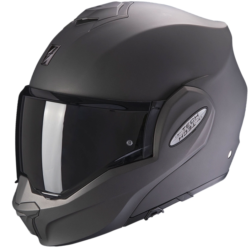 Sammenklappelig motorcykelhjelm Scorpion EXO-TECH EVO Solid mat antracit - II. kvalitet