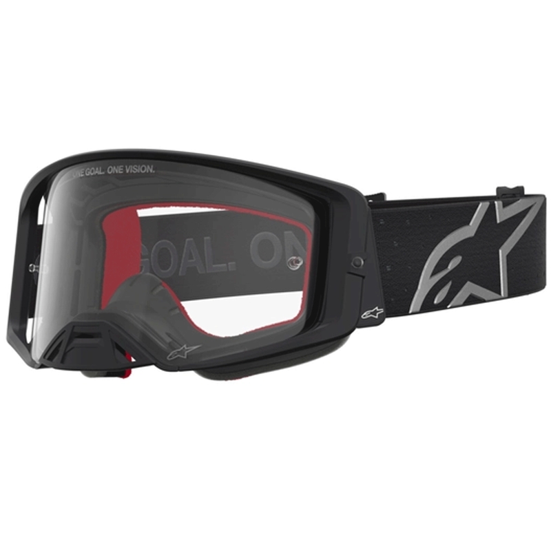 Alpinestars Supertech Vesta motocrossbriller sort-sølv med klar plexiglas