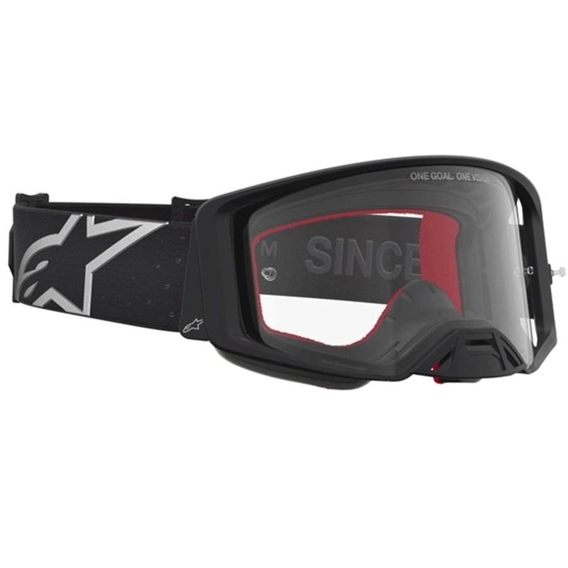 Alpinestars Supertech Vesta motocrossbriller sort-sølv med klar plexiglas