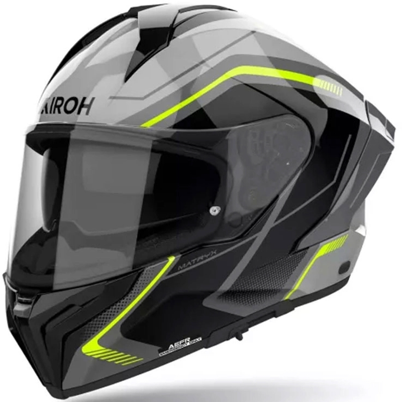 Airoh MATRYX Bred motorcykelhjelm sort-grå-gul