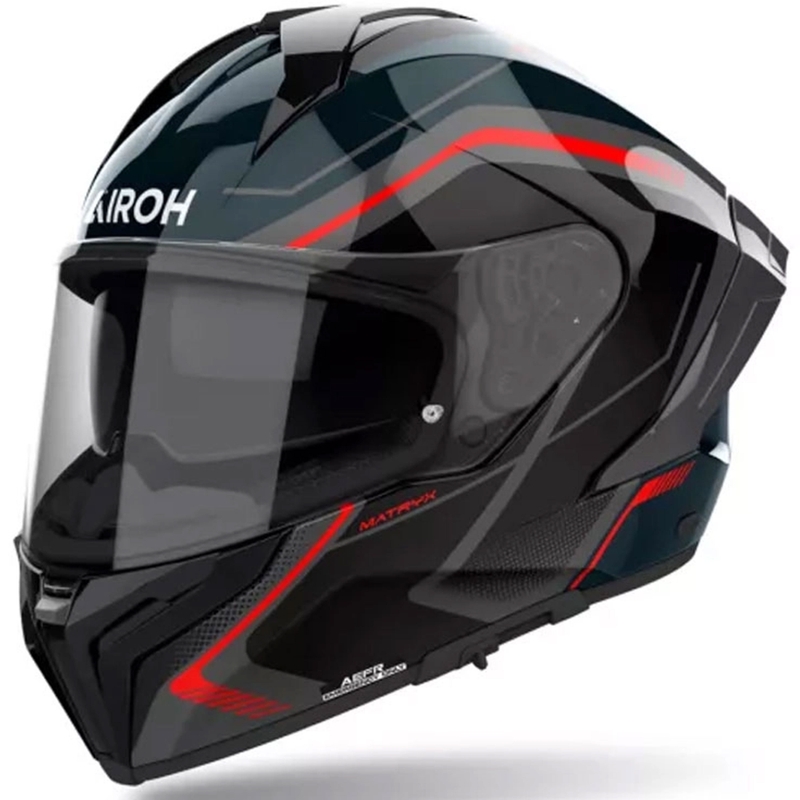 Airoh MATRYX Bred motorcykelhjelm sort-grå-rød