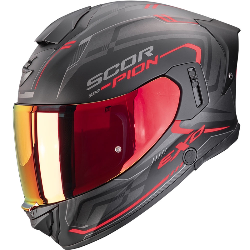Scorpion EXO-530 Air Slope fullface motorcykelhjelm, mat sort-rød - II. kvalitet