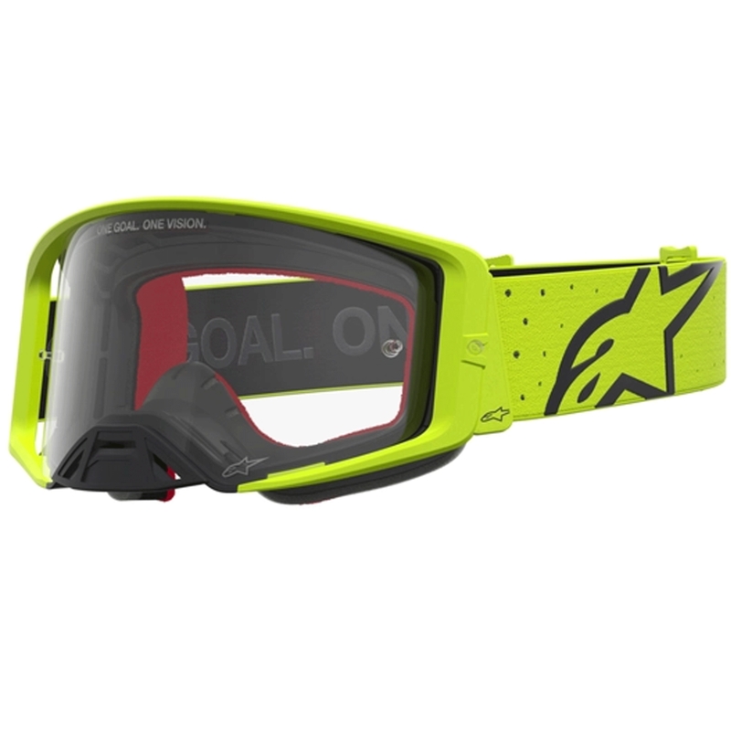 Alpinestars Supertech Vesta fluo gul-sorte motocrossbriller (klar plexiglas)