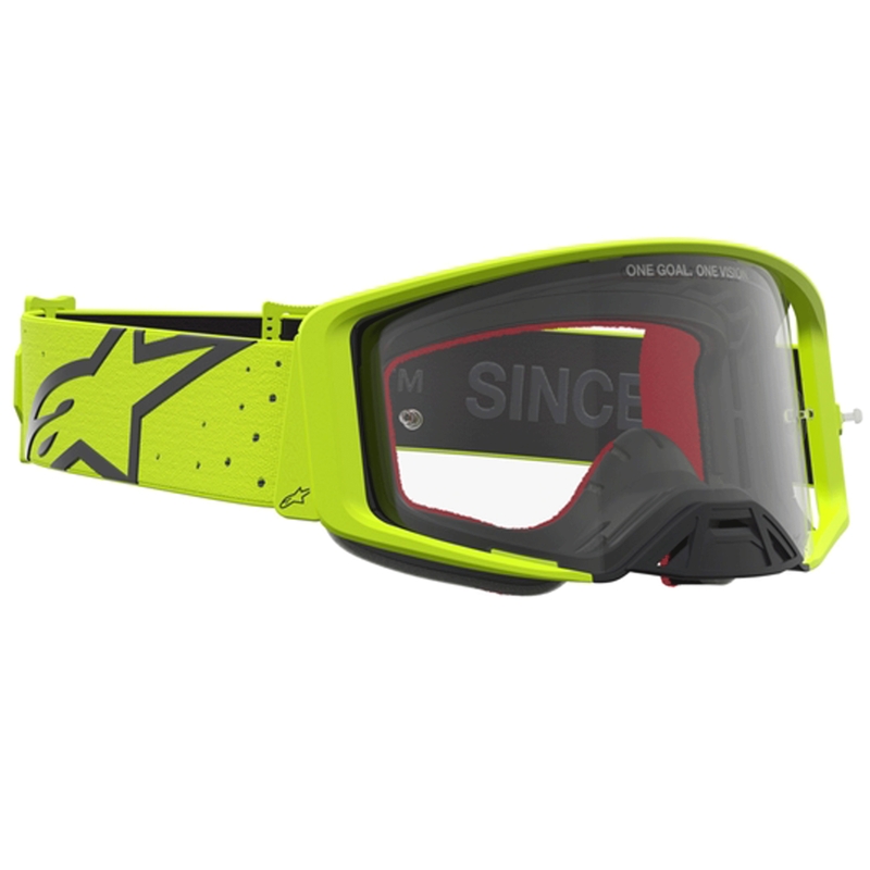 Alpinestars Supertech Vesta fluo gul-sorte motocrossbriller (klar plexiglas)