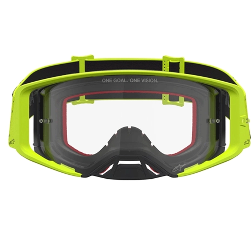 Alpinestars Supertech Vesta fluo gul-sorte motocrossbriller (klar plexiglas)