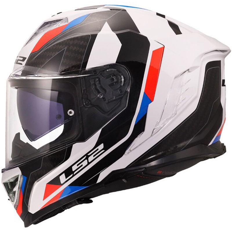 Integralhjelm LS2 FF818 Storm III Sports blank hvid-blå-rød - II. kvalitet