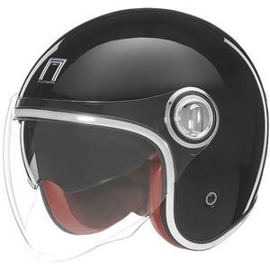 NOX PREMIUM Heritage åben motorcykelhjelm, sort - II. kvalitet