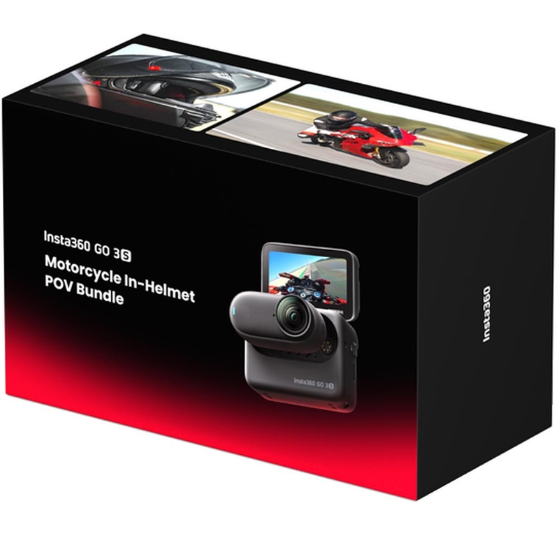 Insta360 GO 3S Motorcykel In-Helm POV Bundle Actionkamera Sort