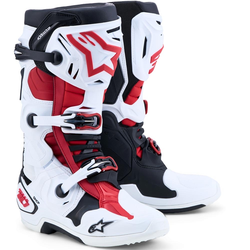 Alpinestars TECH 10 motocrossstøvler hvid-sort-rød
