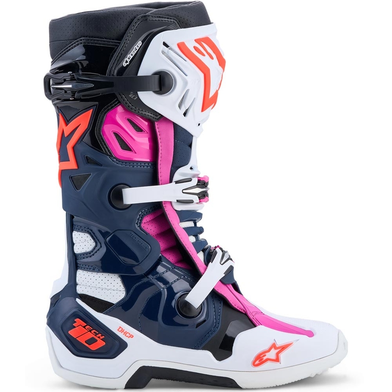 Alpinestars TECH 10 Supervented motocrossstøvler mørkeblå-hvid-sort-lilla