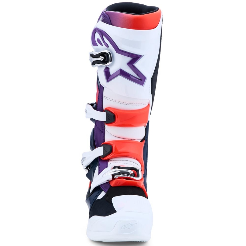 Alpinestars TECH 7 motocrossstøvler lilla-hvid-mørkeblå-fluo rød
