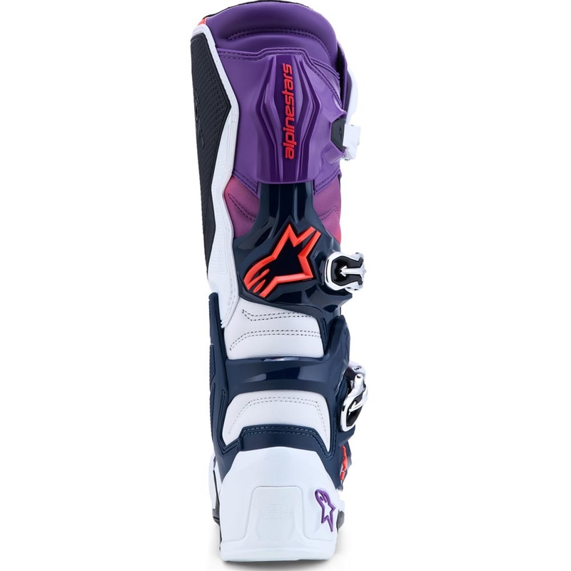 Alpinestars TECH 7 motocrossstøvler lilla-hvid-mørkeblå-fluo rød