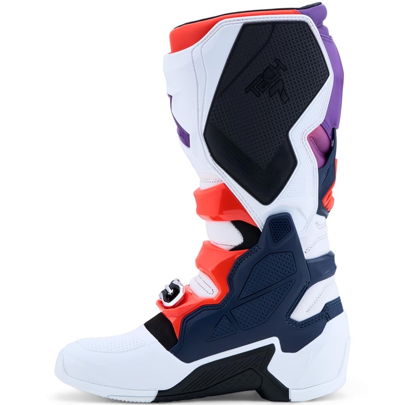 Alpinestars TECH 7 motocrossstøvler lilla-hvid-mørkeblå-fluo rød