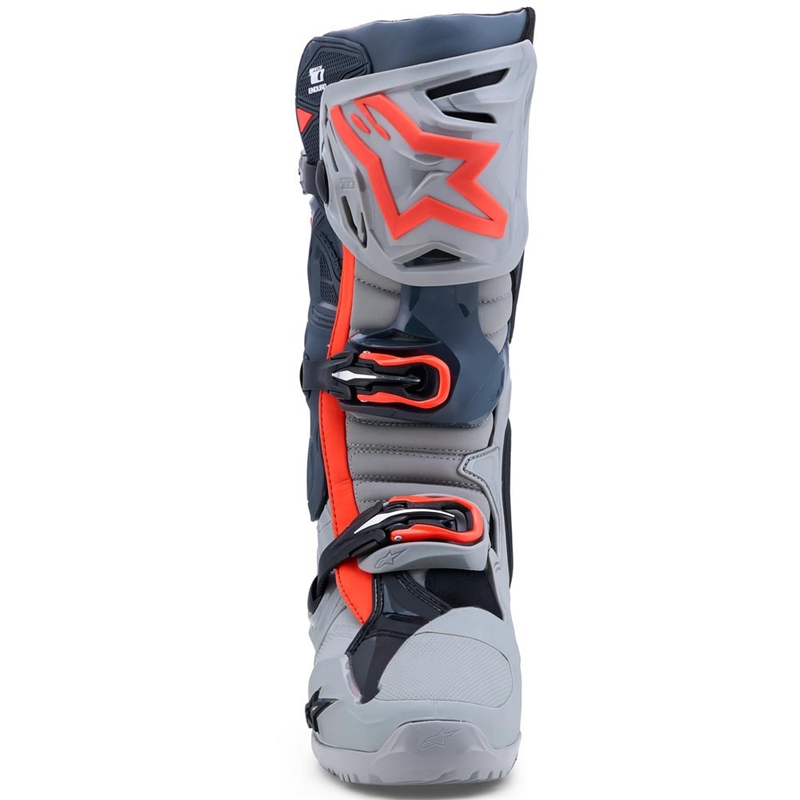 Motorcykelstøvler Alpinestars Tech 10 Enduro, Grå-Mørkegrå-Fluo Rød