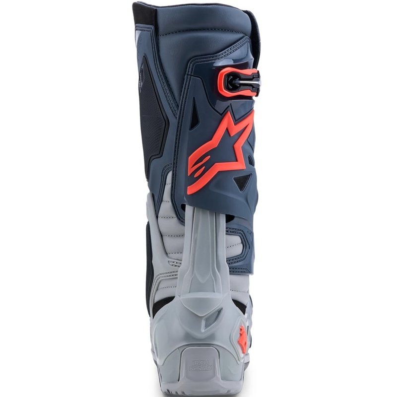 Motorcykelstøvler Alpinestars Tech 10 Enduro, Grå-Mørkegrå-Fluo Rød