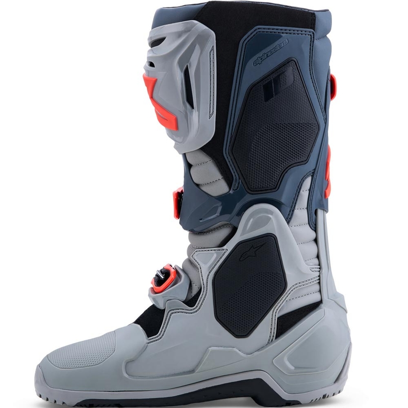 Motorcykelstøvler Alpinestars Tech 10 Enduro, Grå-Mørkegrå-Fluo Rød