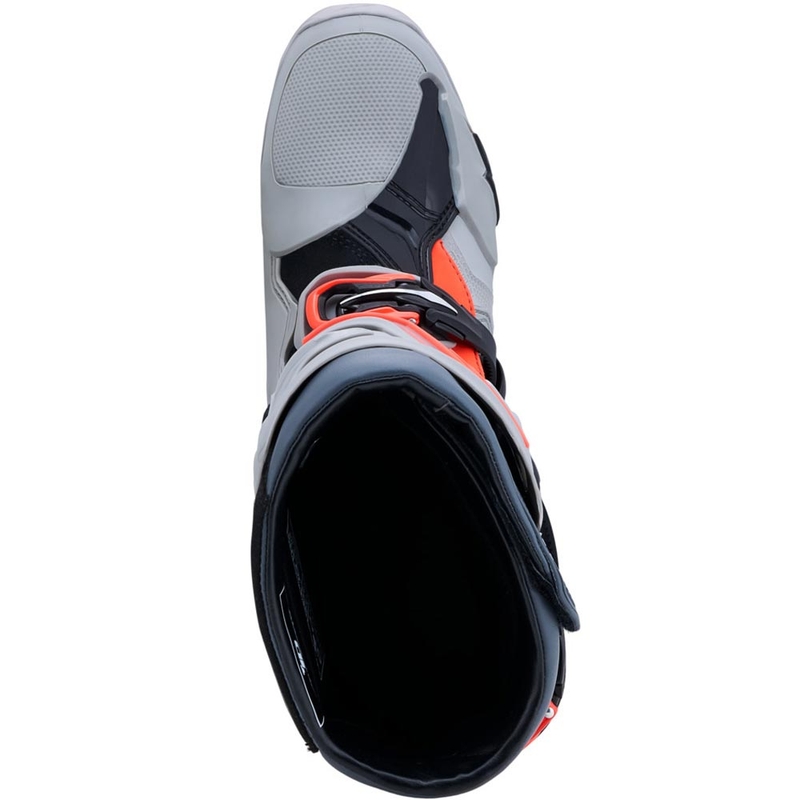 Motorcykelstøvler Alpinestars Tech 10 Enduro, Grå-Mørkegrå-Fluo Rød