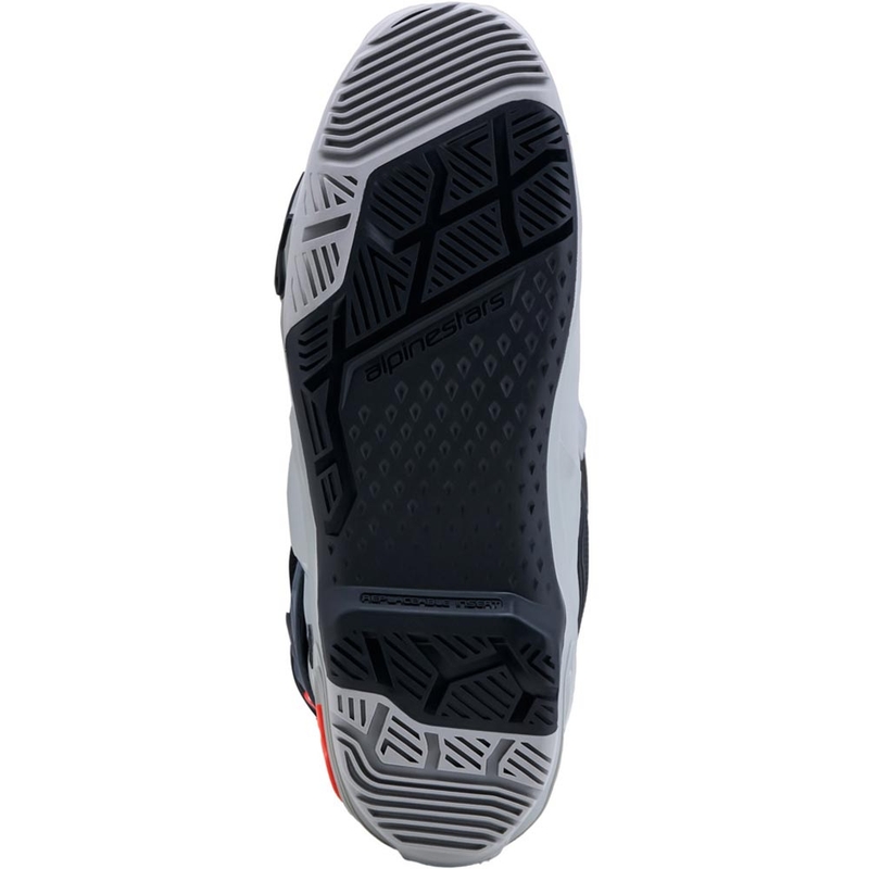 Motorcykelstøvler Alpinestars Tech 10 Enduro, Grå-Mørkegrå-Fluo Rød