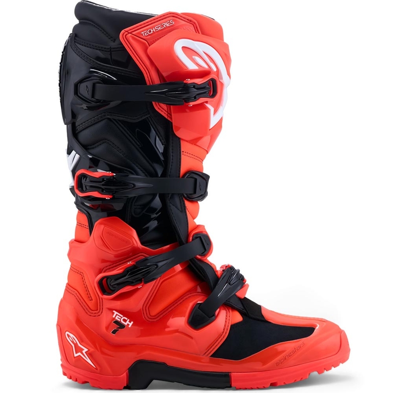Alpinestars TECH 7 Enduro motorcykelstøvler fluo rød-sort