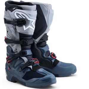 Motorcykelstøvler Alpinestars TECH 7 Enduro Drystar, Mørkegrå-Lysegrå-Rød