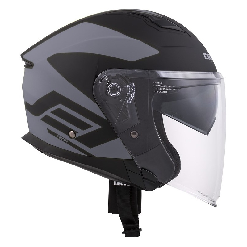 Cassida Jet Tech Corso Open Motorcykelhjelm Sort og grå