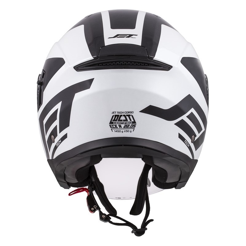 Cassida Jet Tech Corso Open Motorcykelhjelm Sort og hvid