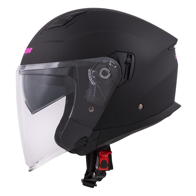 Cassida Jet Tech Open Motorcykelhjelm Sort og Pink