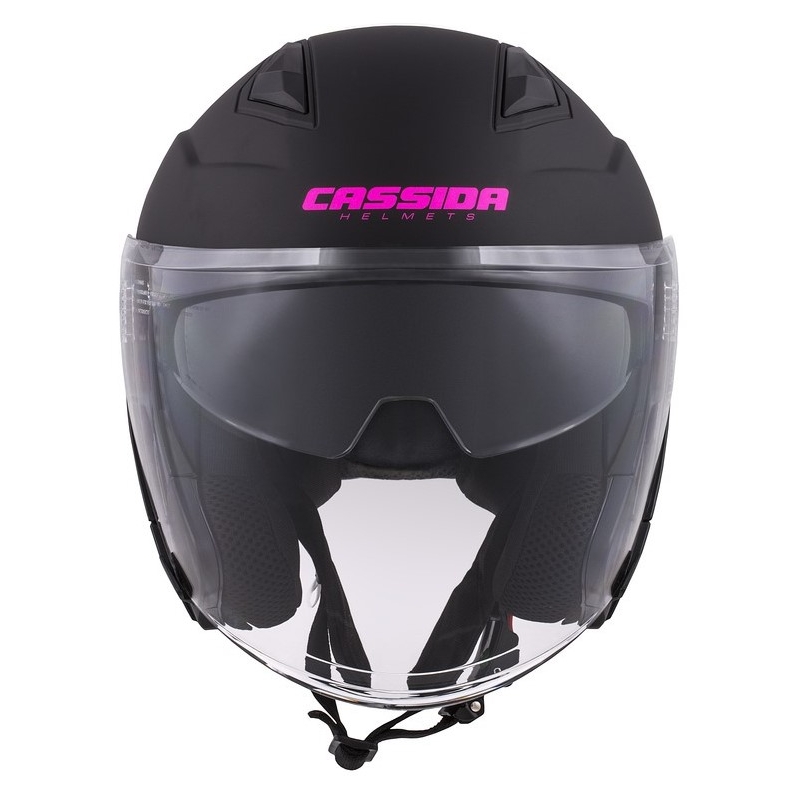 Cassida Jet Tech Open Motorcykelhjelm Sort og Pink
