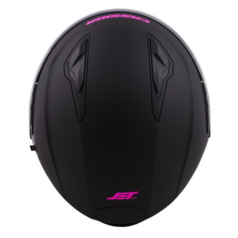 Cassida Jet Tech Open Motorcykelhjelm Sort og Pink