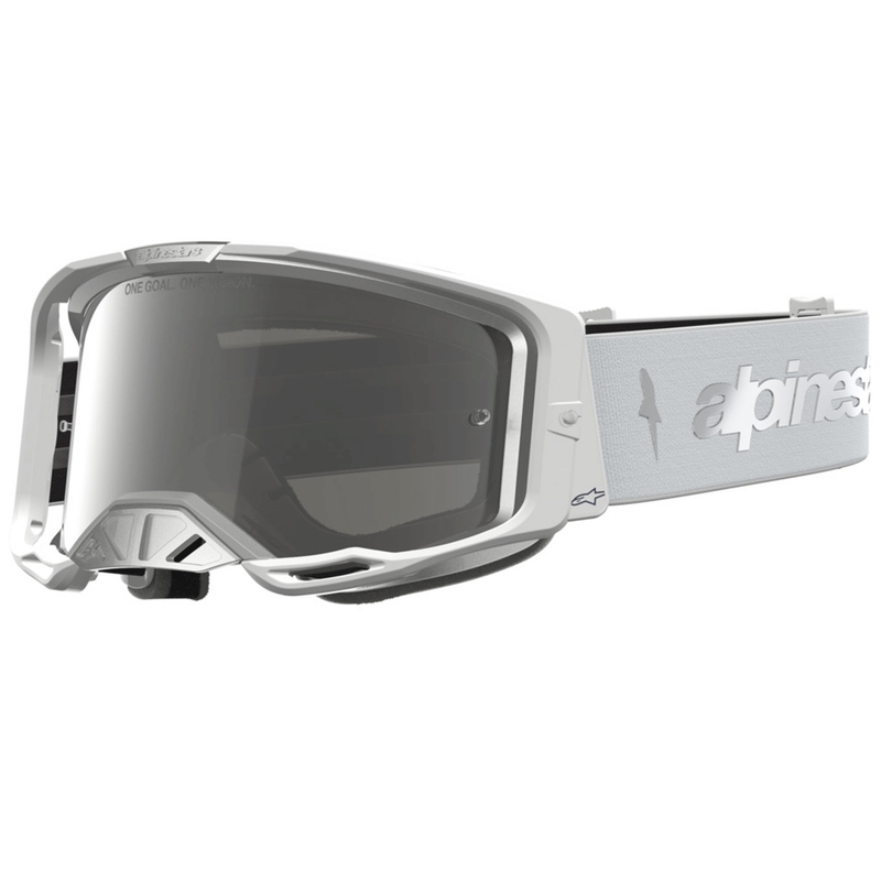 Alpinestars Vision 8 Amber hvid-sølv motocrossbriller