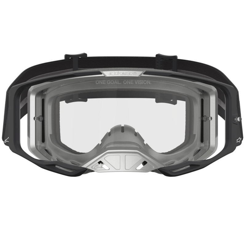 Alpinestars Vision 8 Amber motocrossbriller sort-sølv med klar plexiglas
