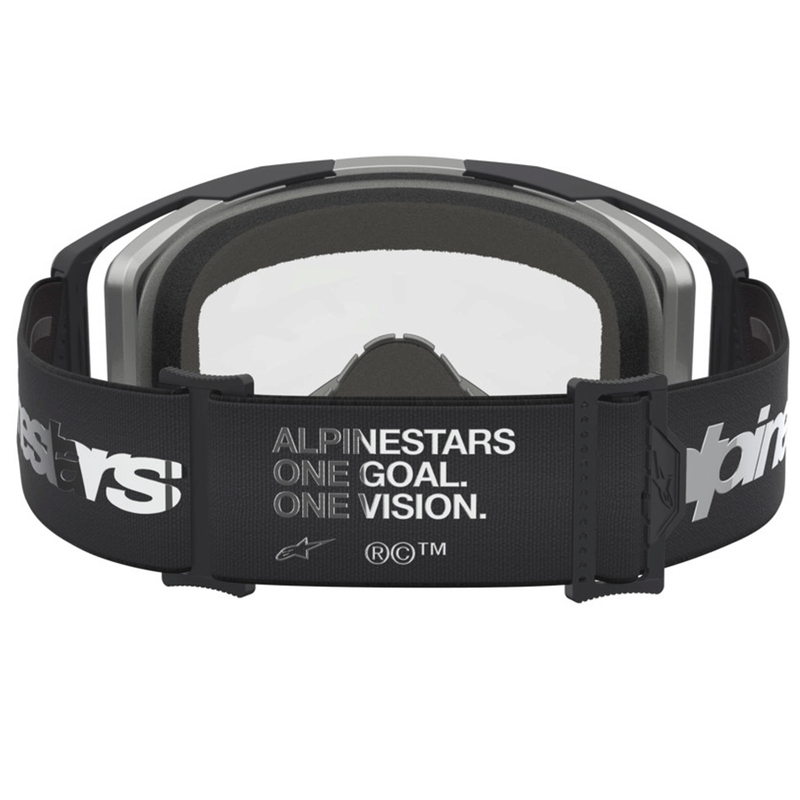 Alpinestars Vision 8 Amber motocrossbriller sort-sølv med klar plexiglas