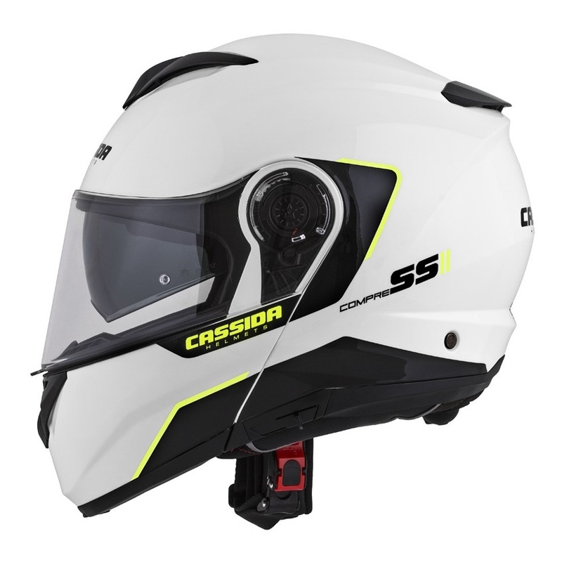 Cassida Compress 2.0 Refraction hvid-sort-fluogul motorcykelhjelm
