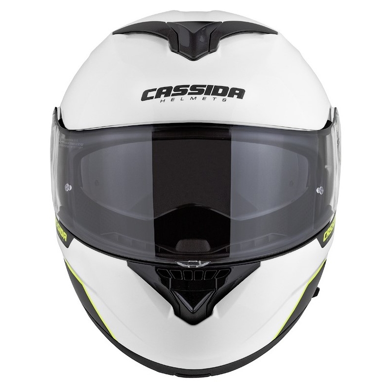 Cassida Compress 2.0 Refraction hvid-sort-fluogul motorcykelhjelm