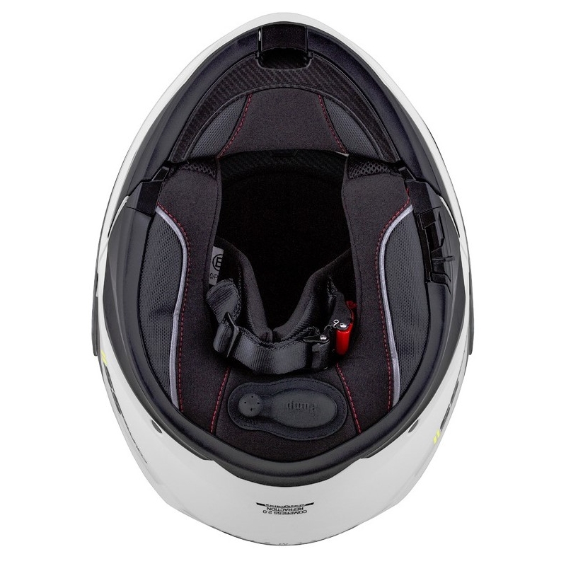 Cassida Compress 2.0 Refraction hvid-sort-fluogul motorcykelhjelm