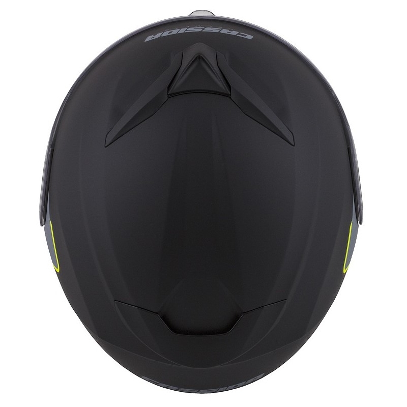 Cassida Compress 2.0 Refraction sort-grå-fluogul flip-up motorcykelhjelm udsalg